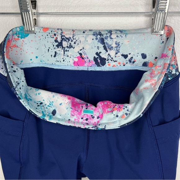 Ivivva Size 12 Girls Crop Leggings Blue - Picture 8 of 8